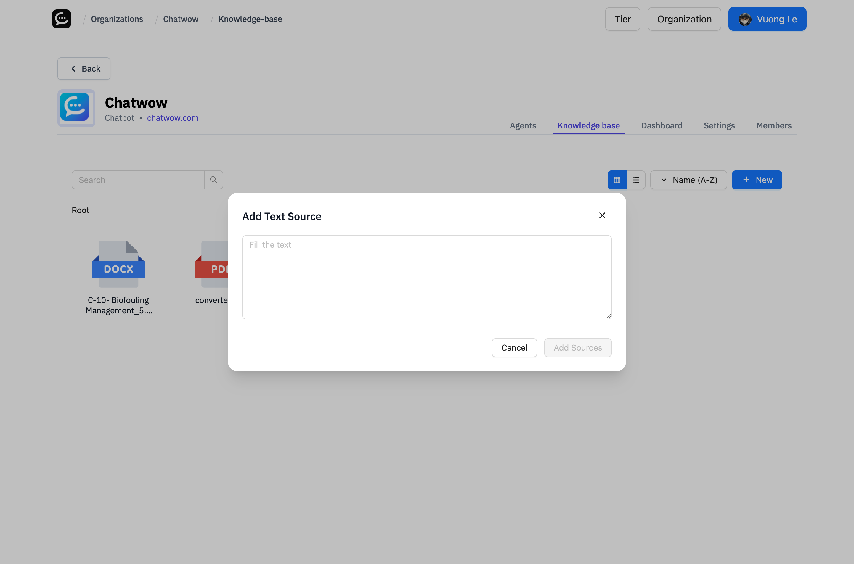 Add Text Input Interface